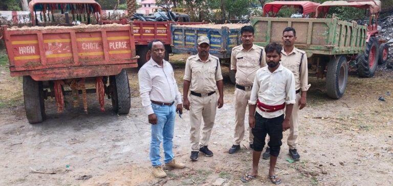 अवैध रेत परिवहन पर खनिज विभाग की कार्रवाई