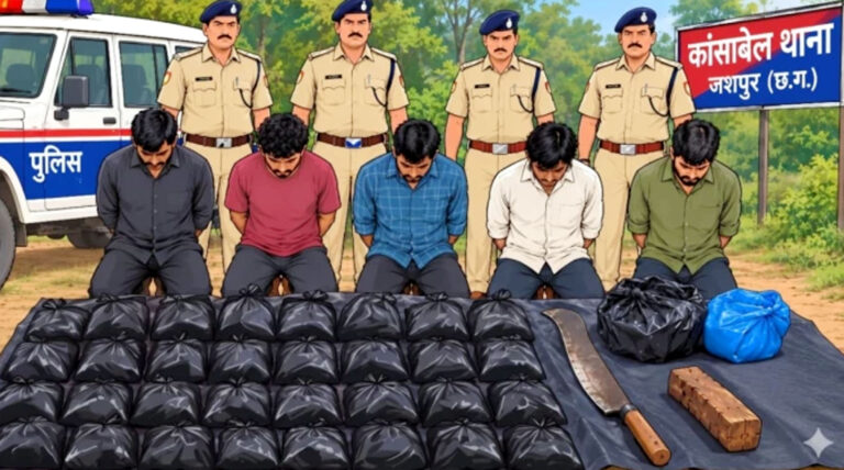 जशपुर में 50 किलो गौमांस जब्त, पांच आरोपित गिरफ्तार